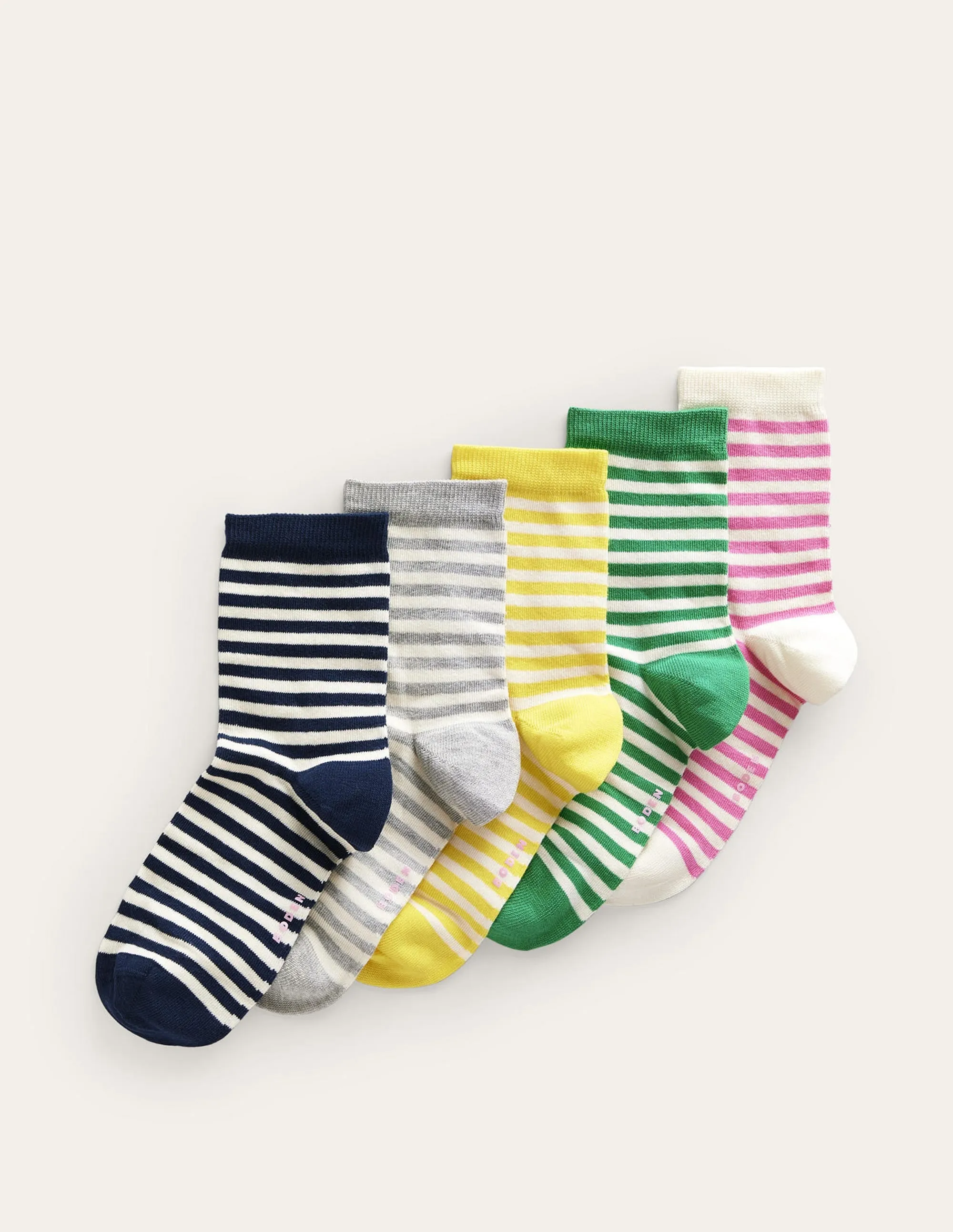 5-Pack Ankle Socks-Breton Stripe