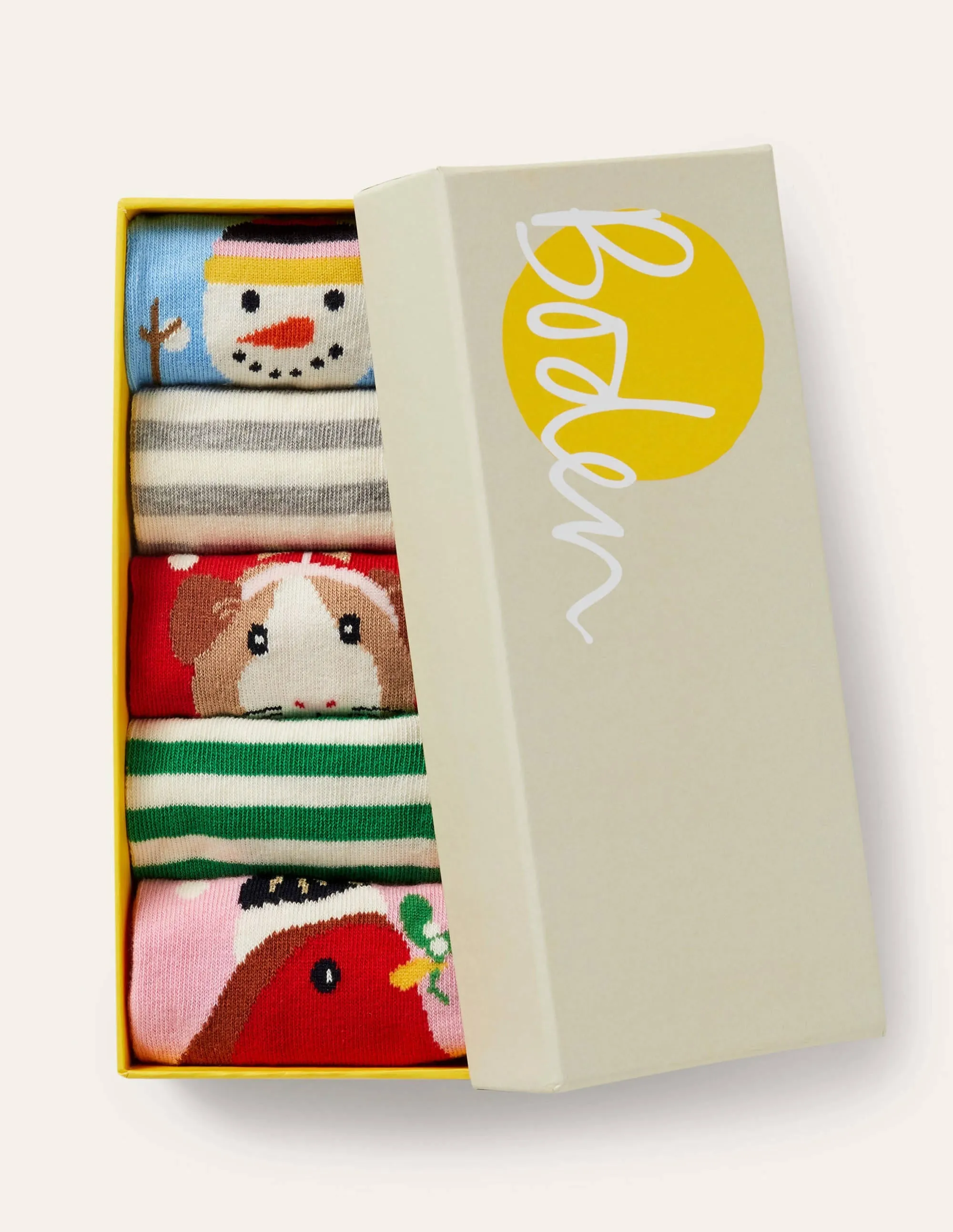 5-Pack Ankle Socks-Mini Me Festive