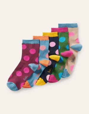 5-Pack Ankle Socks-Spot