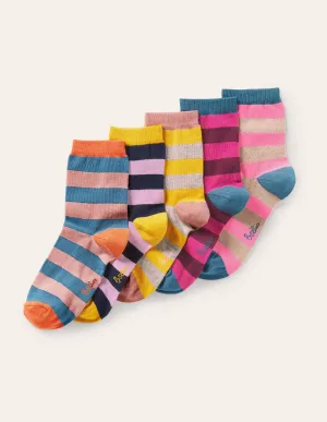 5-Pack Ankle Socks-Stripe