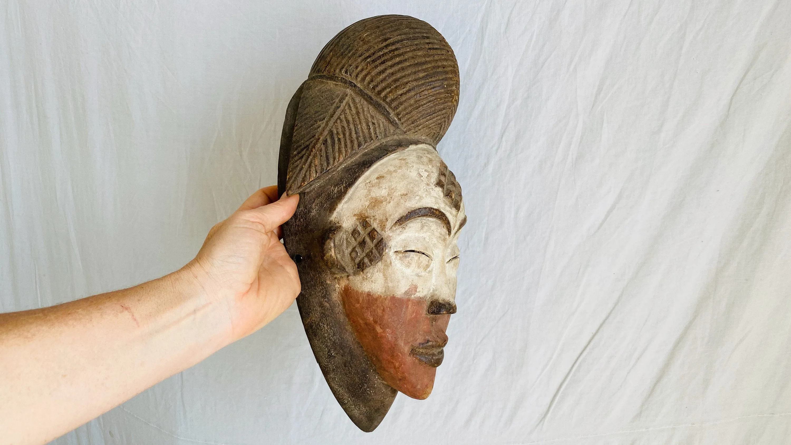 Antique Punu Mukudj. Okuyi Mask. Gabon. African Mask. Male