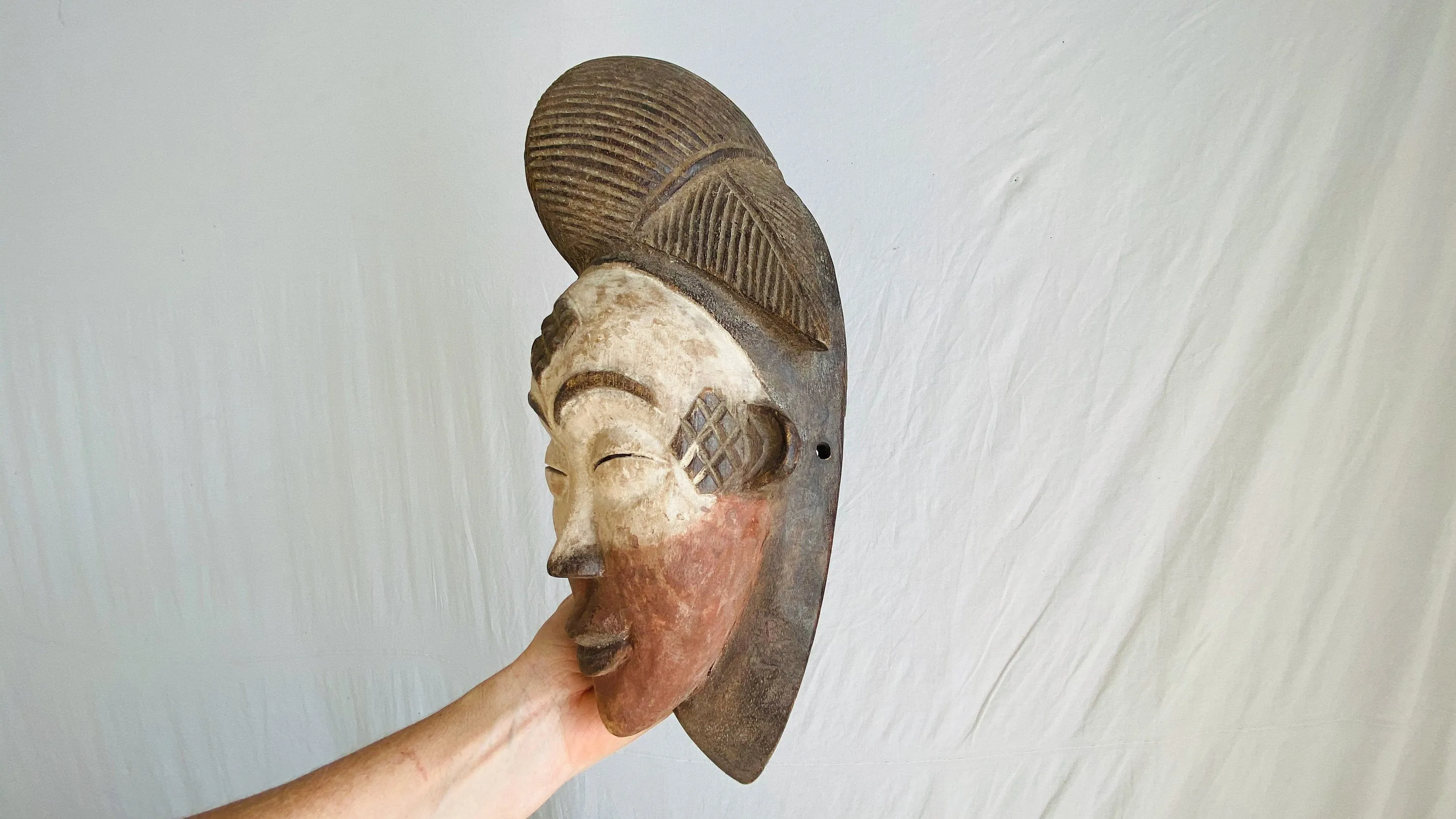 Antique Punu Mukudj. Okuyi Mask. Gabon. African Mask. Male