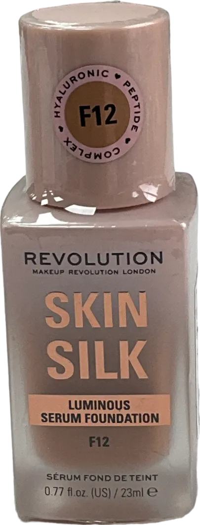 Revolution Skin Silk Serum Foundation, Light To Medium Coverage, Contains Hyaluronic Acid F12 23ml