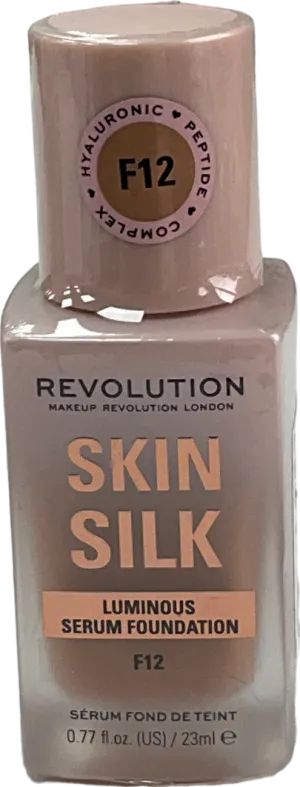 Revolution Skin Silk Serum Foundation, Light To Medium Coverage, Contains Hyaluronic Acid F12 23ml